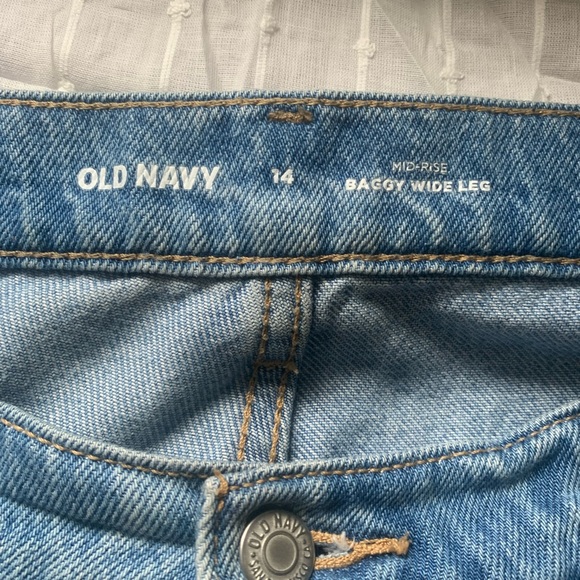 Old navy mid rise baggy wide leg jeans plus size 14 blue denim streetwear - Picture 3 of 8